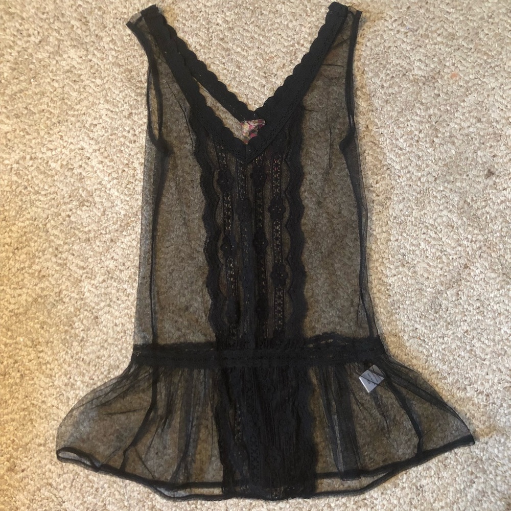 WallpapHER Mesh and Lace Tank Top